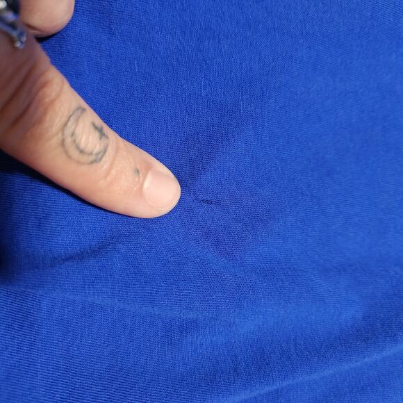 Adidas Originals women's size XL retro blue track tank top drawstring hem - Picture 8 of 8